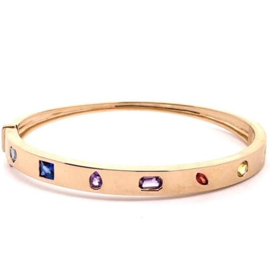 Colorful Gem Gold Bangle