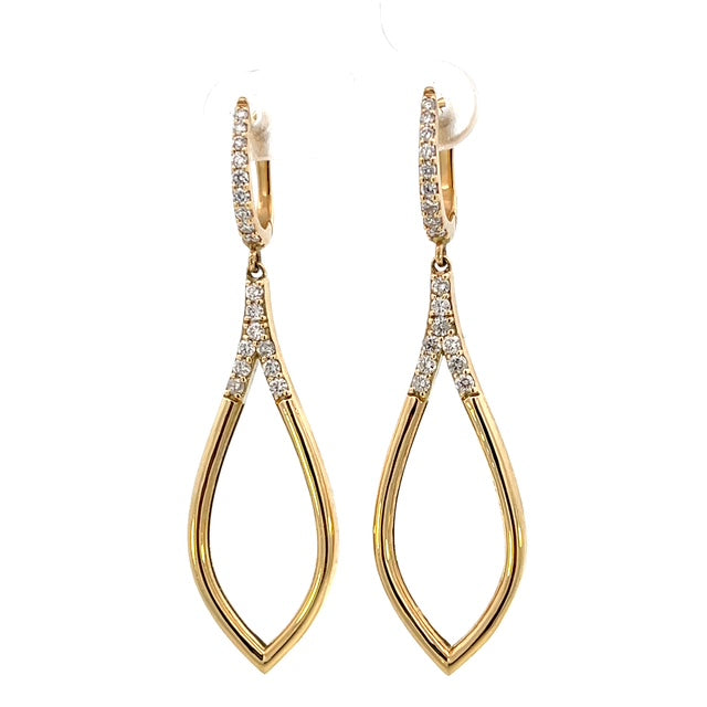 Yellow Gold Diamond Drop Earrings