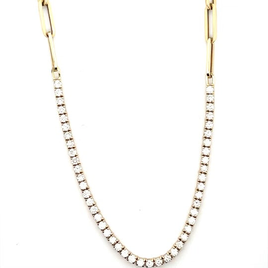 Tennis necklace with lab grown diamonds