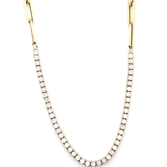 Tennis necklace with lab grown diamonds
